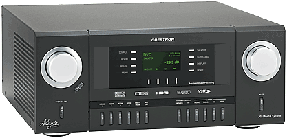 Crestron's new AMS controller/processor brings home theater surround sound processing and pro-quality video scaling to the multi-room Adagio Entertainment System (AES) line.